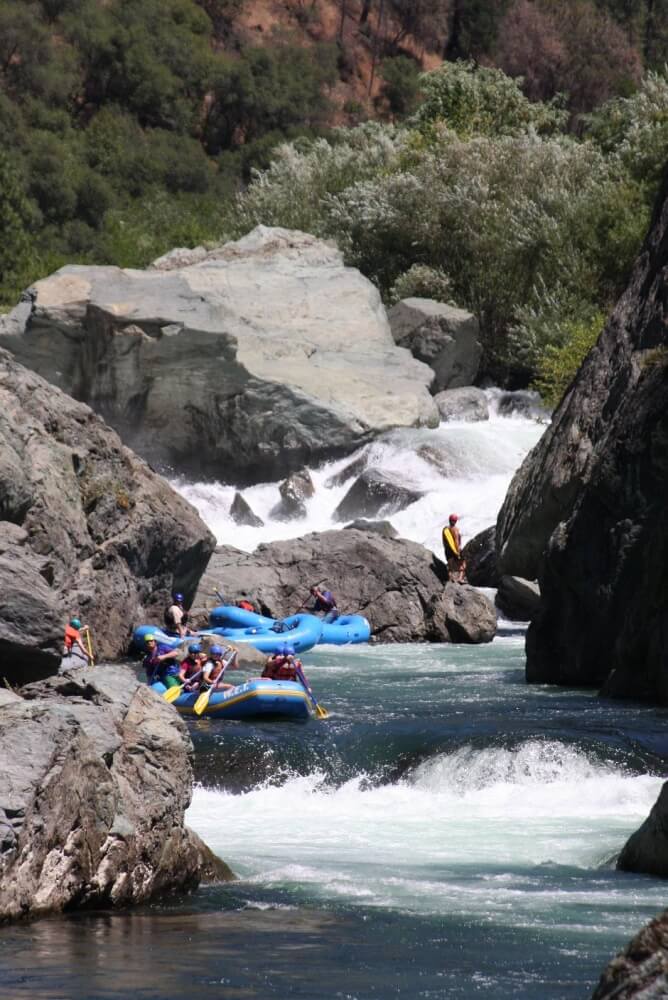 Dropping in to the Cleavage rapid on the Middle Fork of the American River