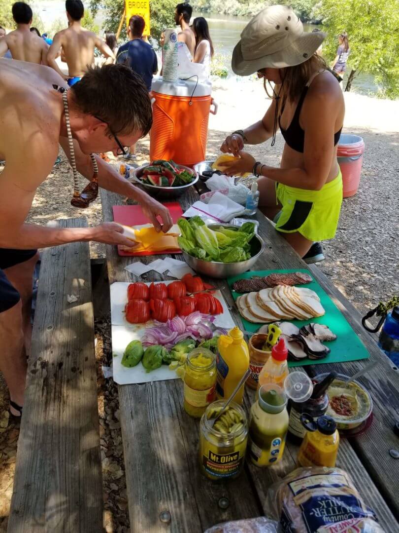 Delicious deli style lunch served with all full day rafting trips