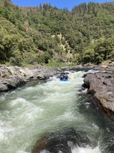 Taking on Maytag Rapid on the North Yuba River on a whitewater adventure with WET River Trips.