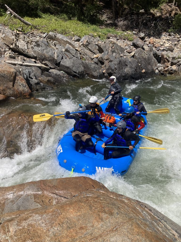 Raft entering Maytag Rapid on the North Yuba River
